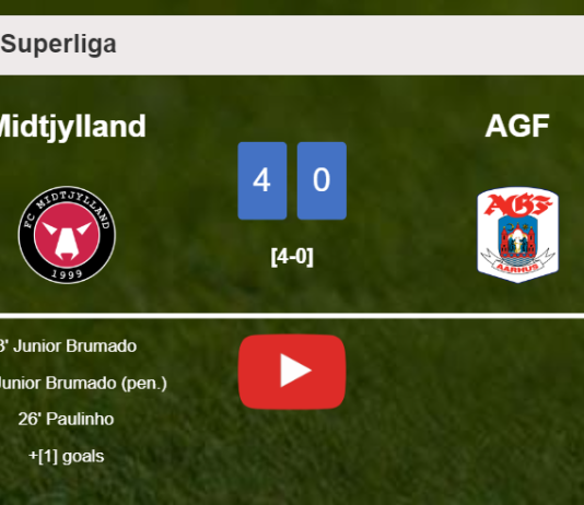 Midtjylland destroys AGF 4-0 with a fantastic performance. HIGHLIGHTS