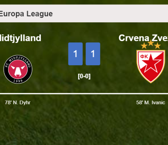 Midtjylland and Crvena Zvezda draw 1-1 on Thursday