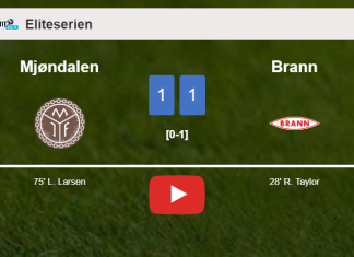 Mjøndalen and Brann draw 1-1 on Sunday. HIGHLIGHTS