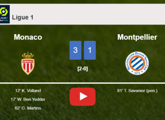 Monaco defeats Montpellier 3-1. HIGHLIGHTS