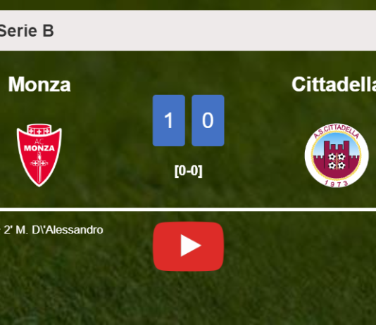 Monza overcomes Cittadella 1-0 with a late goal scored by M. D'Alessandro. HIGHLIGHTS
