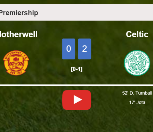 Celtic conquers Motherwell 2-0 on Saturday. HIGHLIGHTS