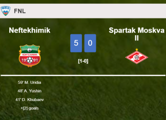 Neftekhimik demolishes Spartak Moskva II 5-0 after playing a fantastic match
