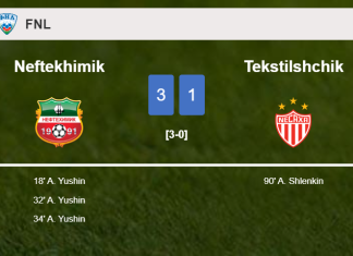 Neftekhimik demolishes Tekstilshchik 3-1 with 3 goals from A. Yushin