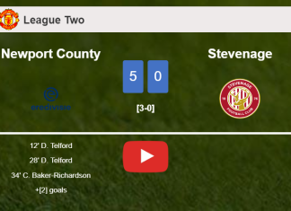 Newport County annihilates Stevenage 5-0 . HIGHLIGHTS