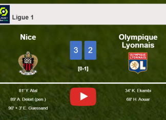 Nice tops Olympique Lyonnais after recovering from a 0-2 deficit. HIGHLIGHTS