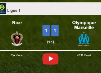 Nice and Olympique Marseille draw 1-1 on Wednesday. HIGHLIGHTS
