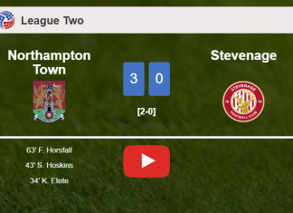 Northampton Town tops Stevenage 3-0. HIGHLIGHTS