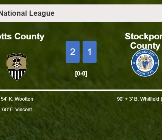 Notts County snatches a 2-1 win against Stockport County 2-1