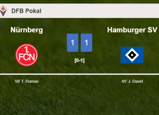 Nürnberg and Hamburger SV draw 1-1 on Tuesday