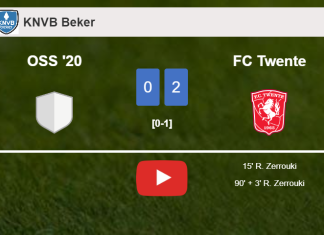R. Zerrouki scores a double to give a 2-0 win to FC Twente over OSS '20. HIGHLIGHTS