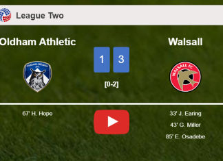 Walsall prevails over Oldham Athletic 3-1. HIGHLIGHTS