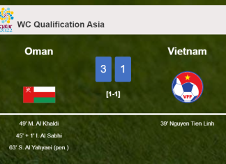 Oman overcomes Vietnam 3-1 after recovering from a 0-1 deficit