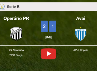 Operário PR recovers a 0-1 deficit to best Avaí 2-1. HIGHLIGHTS
