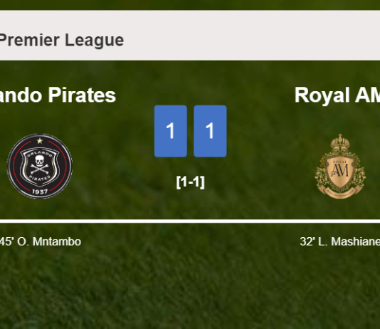 Orlando Pirates and Royal AM draw 1-1 on Thursday