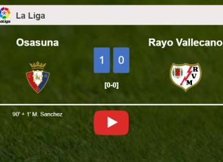 Osasuna conquers Rayo Vallecano 1-0 with a late goal scored by M. Sanchez. HIGHLIGHTS
