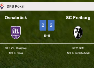 Osnabrück and SC Freiburg draw 2-2 on Tuesday