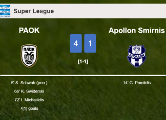 PAOK crushes Apollon Smirnis 4-1 after playing a great match