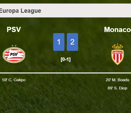 Monaco seizes a 2-1 win against PSV 2-1