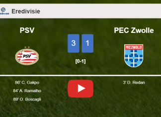 PSV beats PEC Zwolle 3-1 after recovering from a 0-1 deficit. HIGHLIGHTS