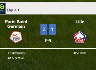 Paris Saint Germain recovers a 0-1 deficit to prevail over Lille 2-1