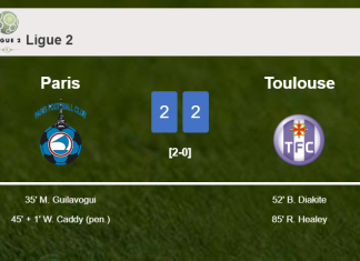 Toulouse manages to draw 2-2 with Paris after recovering a 0-2 deficit