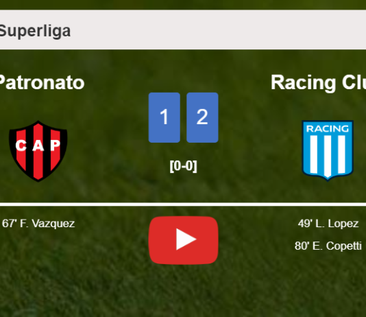 Racing Club overcomes Patronato 2-1. HIGHLIGHTS