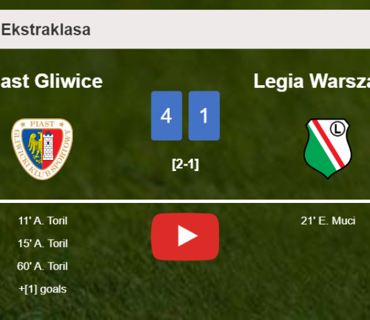 Piast Gliwice estinguishes Legia Warszawa 4-1 with a fantastic performance. HIGHLIGHTS
