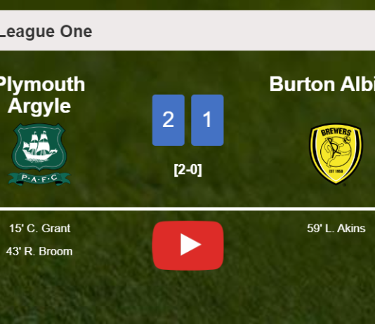 Plymouth Argyle tops Burton Albion 2-1. HIGHLIGHTS