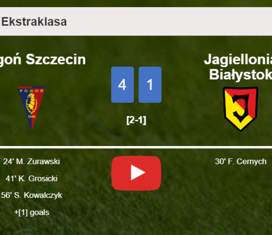 Pogoń Szczecin destroys Jagiellonia Białystok 4-1 playing a great match. HIGHLIGHTS
