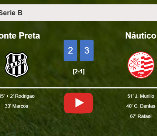 Náutico prevails over Ponte Preta after recovering from a 2-1 deficit. HIGHLIGHTS