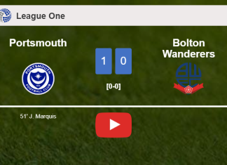 Portsmouth tops Bolton Wanderers 1-0 with a goal scored by J. Marquis. HIGHLIGHTS