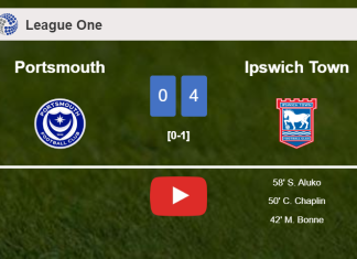 Ipswich Town overcomes Portsmouth 4-0 after playing a incredible match. HIGHLIGHTS