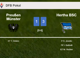 Hertha BSC overcomes Preußen Münster 3-1