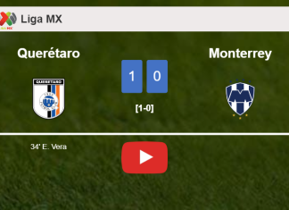 Querétaro conquers Monterrey 1-0 with a goal scored by E. Vera. HIGHLIGHTS