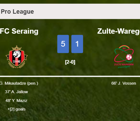 RFC Seraing liquidates Zulte-Waregem 5-1 with a superb performance