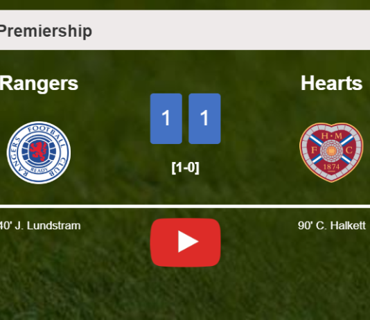 Hearts clutches a draw against Rangers. HIGHLIGHTS