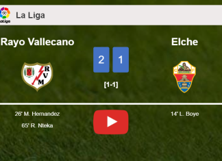Rayo Vallecano recovers a 0-1 deficit to beat Elche 2-1. HIGHLIGHTS