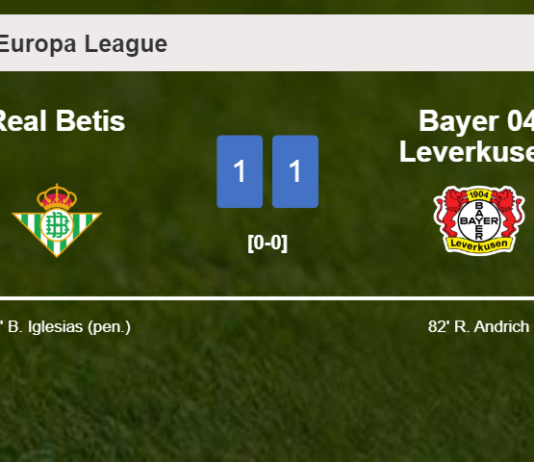 Real Betis and Bayer 04 Leverkusen draw 1-1 on Thursday