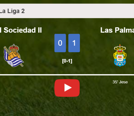 Las Palmas tops Real Sociedad II 1-0 with a goal scored by J. . HIGHLIGHTS