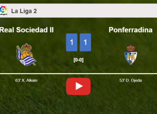 Real Sociedad II and Ponferradina draw 1-1 on Sunday. HIGHLIGHTS