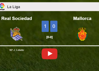 Real Sociedad prevails over Mallorca 1-0 with a late goal scored by J. Lobete. HIGHLIGHTS
