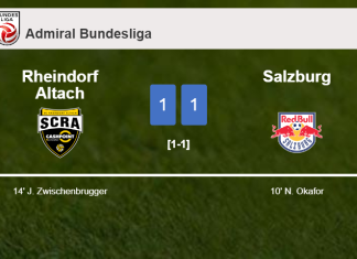 Rheindorf Altach and Salzburg draw 1-1 on Saturday