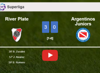 River Plate tops Argentinos Juniors 3-0. HIGHLIGHTS