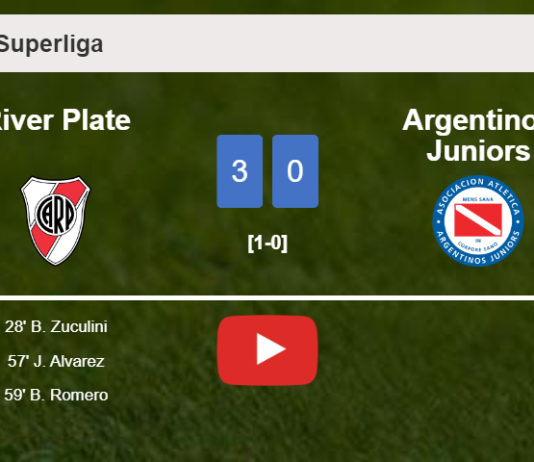 River Plate tops Argentinos Juniors 3-0. HIGHLIGHTS