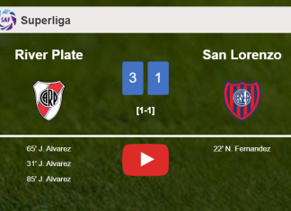 River Plate prevails over San Lorenzo 3-1 after recovering from a 0-1 deficit. HIGHLIGHTS