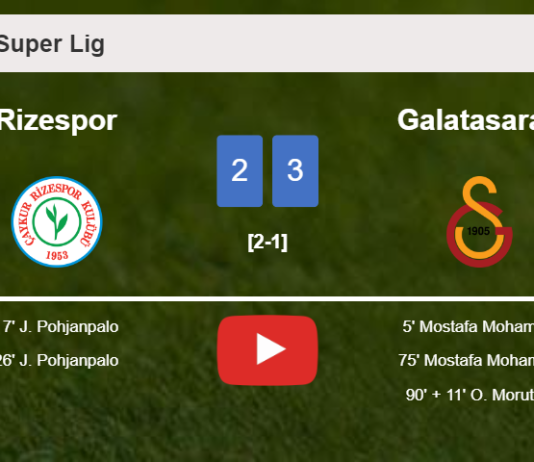 Galatasaray prevails over Rizespor after recovering from a 2-1 deficit. HIGHLIGHTS