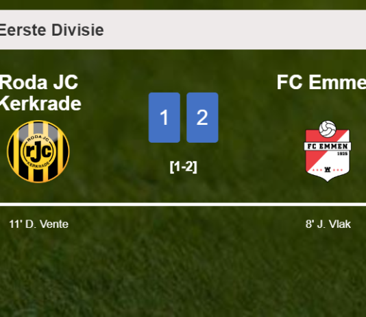 FC Emmen tops Roda JC Kerkrade 2-1
