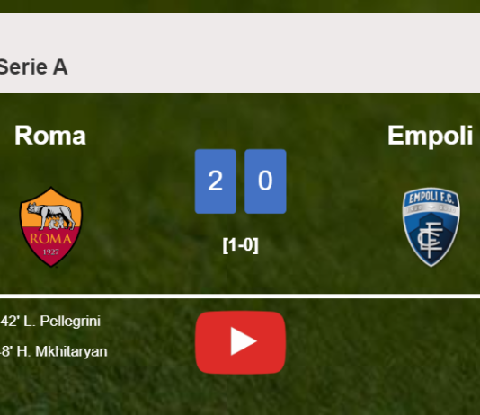 Roma conquers Empoli 2-0 on Sunday. HIGHLIGHTS