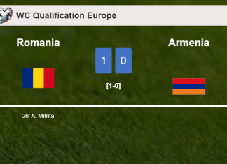 Romania beats Armenia 1-0 with a goal scored by A. Mitrita